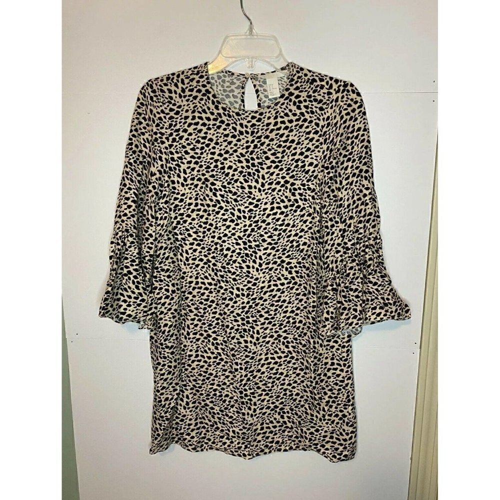 NWOT H&M Woman's Cheetah Animal Print Sz 2 Tunic Dress